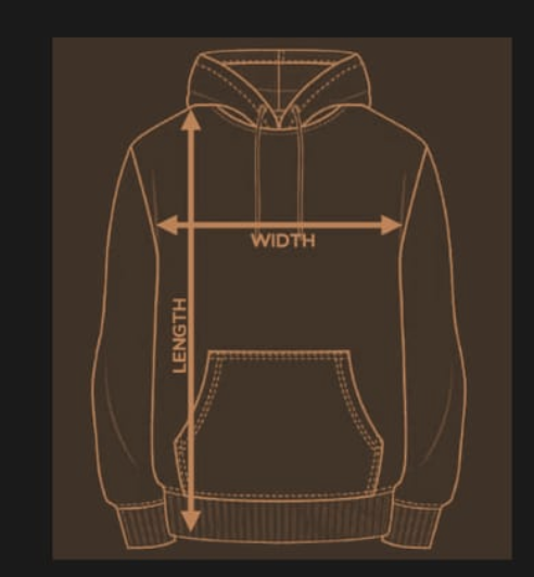 Hoodie size measurement diagram