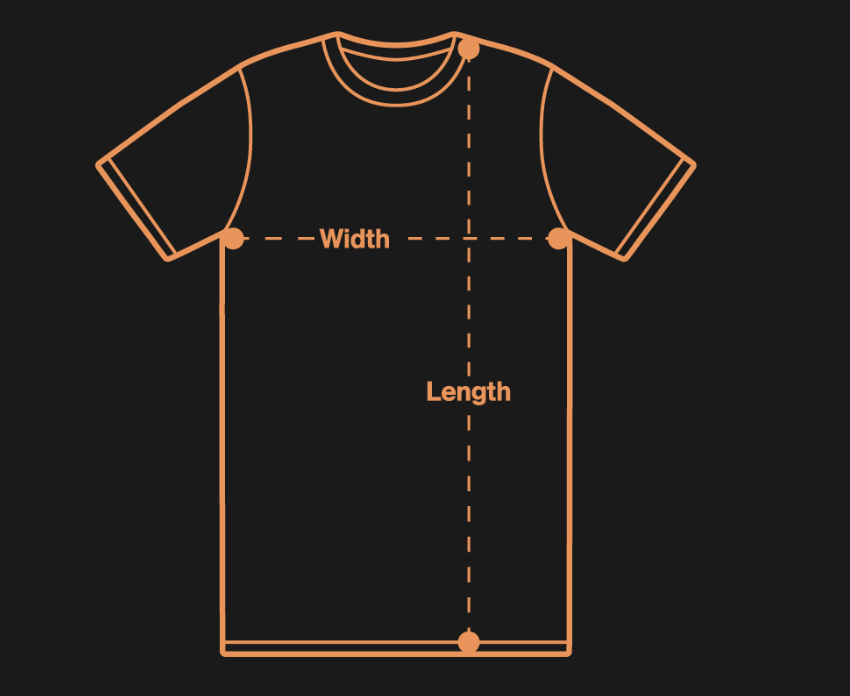 Tee size measurement diagram